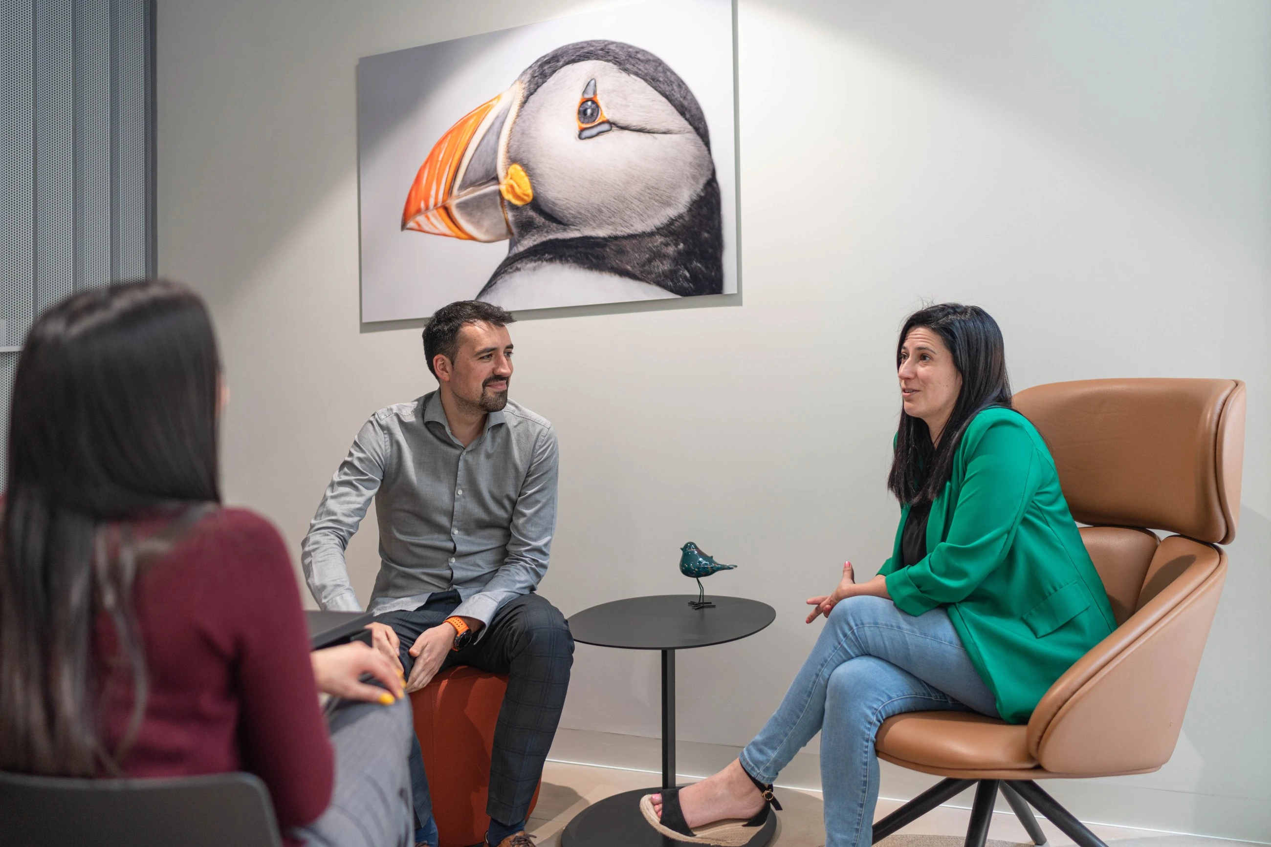 Meeting in one of the studio’s lounges