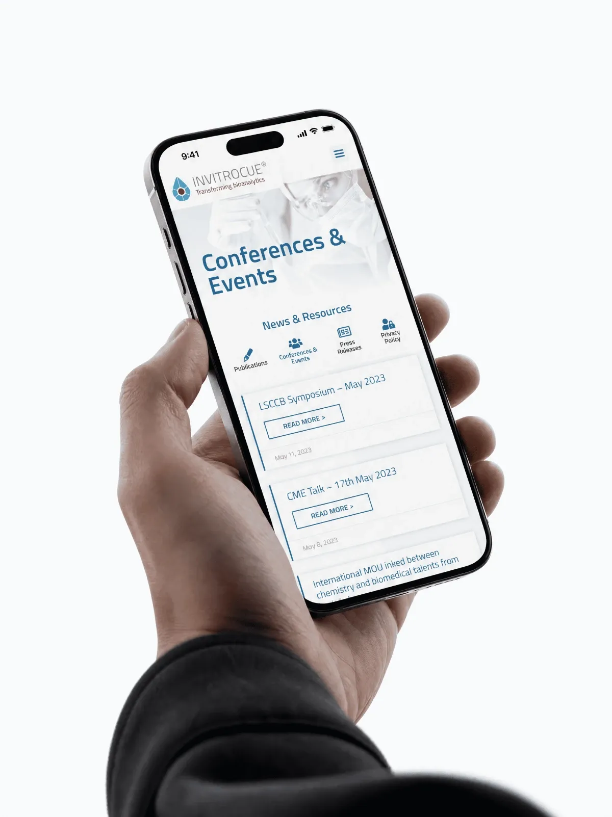 Versión responsive de la web de Invitrocue