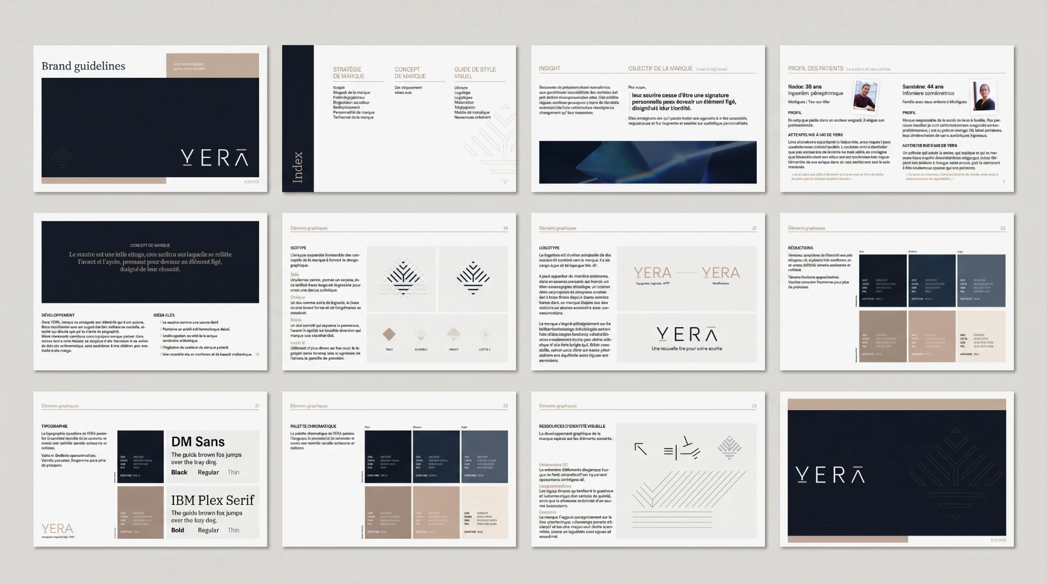 Pages from the YERA brand guidelines